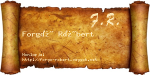 Forgó Róbert névjegykártya